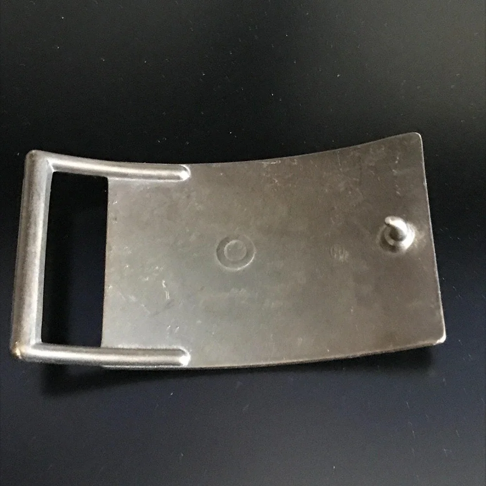 Vintage Levi Strauss Brass Belt Buckle Two Horse Pull Original Riveted USA Made